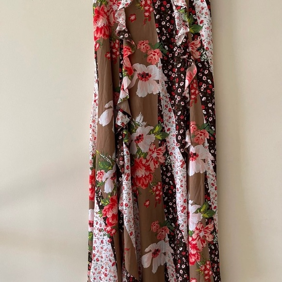 Mixed Print floral Multicolor Ruffle Maxi Skirt - Picture 5 of 5